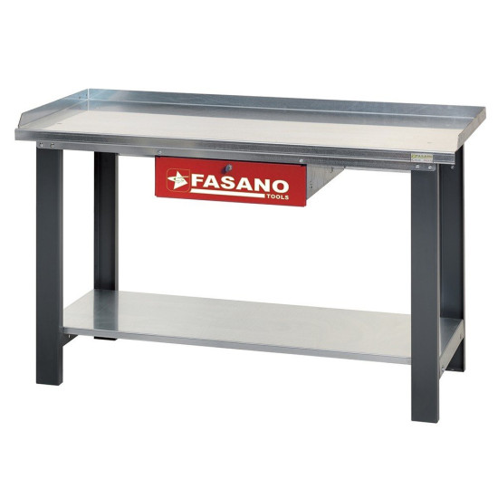 Робочий стіл 1500×745×880 мм металевий з червоним ящиком Fasano FG 129/R1.5