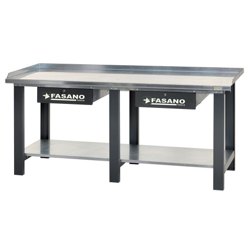 Робочий стіл 2000×745×880 мм металевий з чорними ящиками Fasano FG 129/D2 Робочий стіл 2000×745×880 мм металевий з чорними ящиками Fasano FG 129/D2