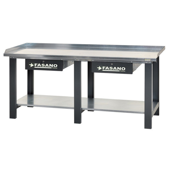 Робочий стіл 2000×745×880 мм металевий з чорними ящиками Fasano FG 129/D2