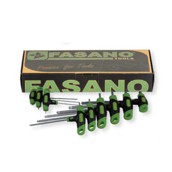 Набор шестигранних ключів з рукояткою 2-10 мм 9шт Fasano FG 142/S9