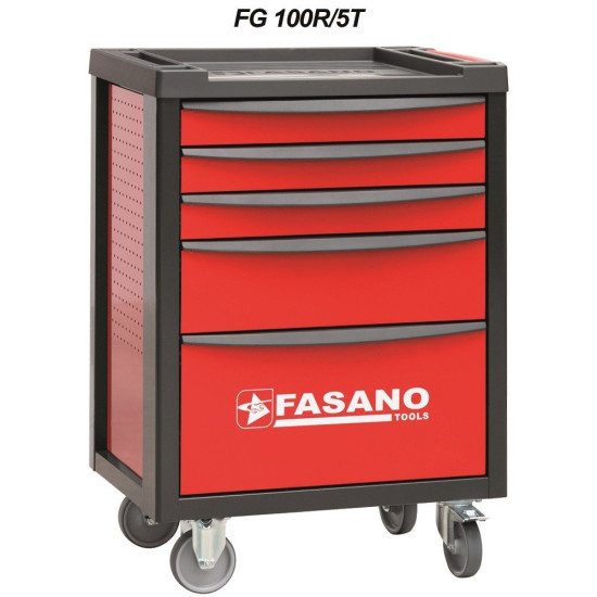 Інструментальний візок на 5 секцій Fasano FG 100R/5T Red