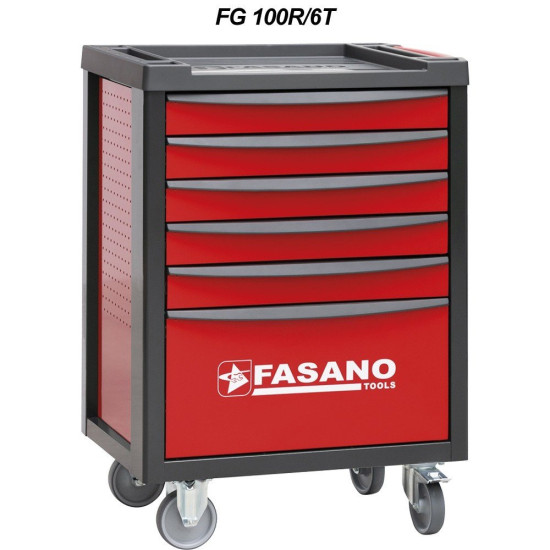 Інструментальний візок на 6 секцій Fasano FG 100R/6T Red