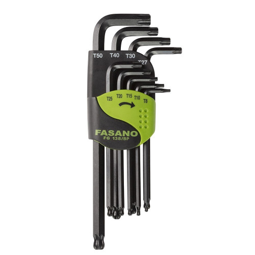 Набір Г-подібних ключів FG 138/BP з защитной головкой Torx шарикового типа Набір Г-подібних ключів FG 138/BP з защитной головкой Torx шарикового типа