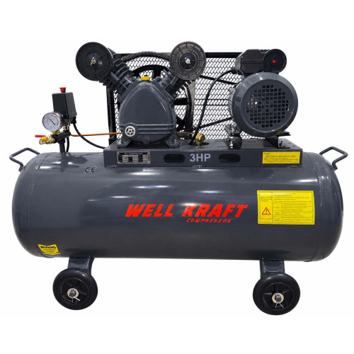 Поршневий компресор Well Kraft V-0.17/8, 170 л/хв, ресивер 100 л, 220 / 380 В