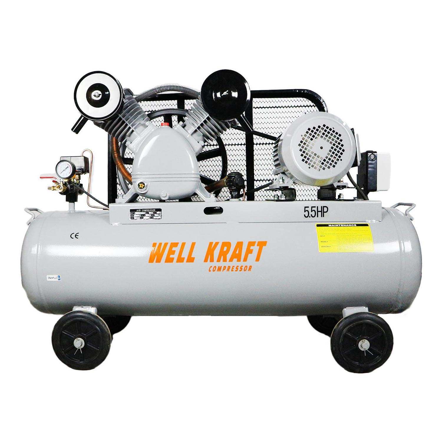 Поршневий компресор Well Kraft VB-0.48/8, 480 л/хв, ресивер 135 л, 380 В