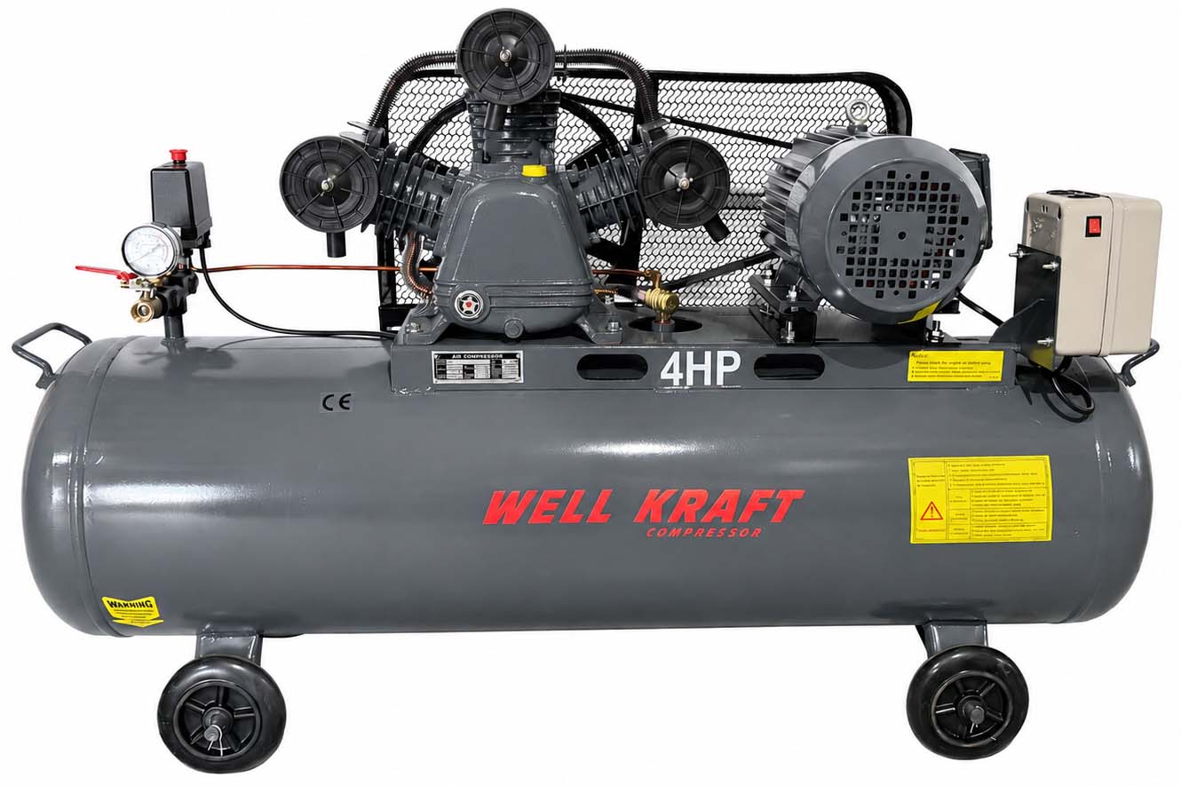 Поршневий компресор Well Kraft W-0.36/8, 500 л/хв, ресивер 135 л, 220 / 380 В